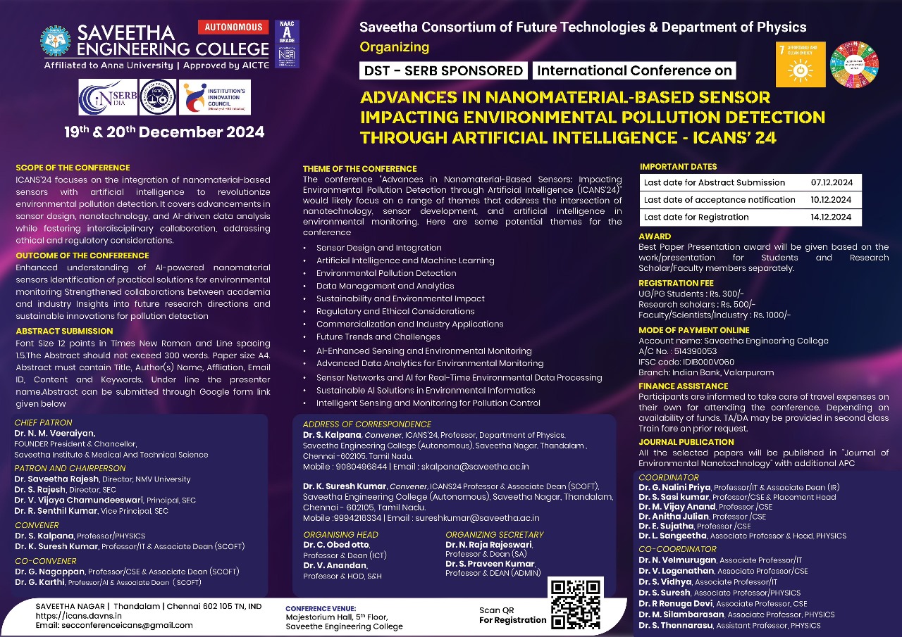 International Conference on Advances in Nanomaterial-Based Sensors: 2024
